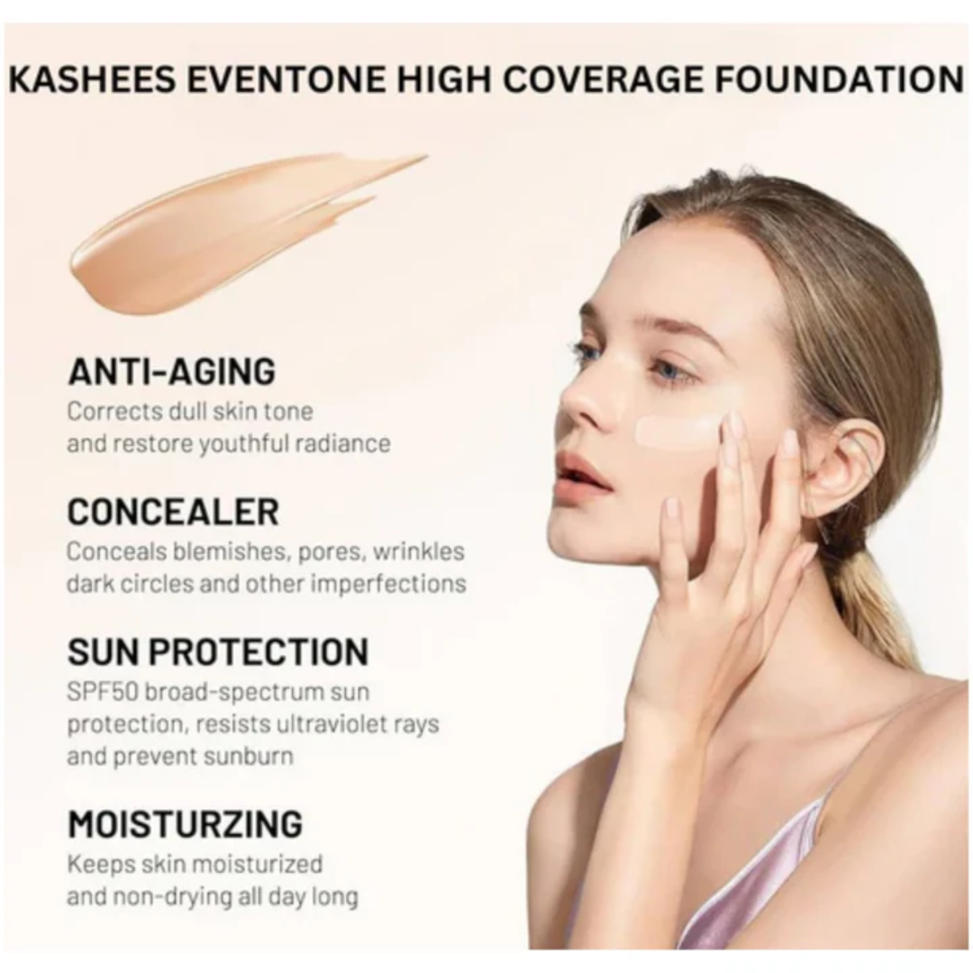 Kashe flawless & Even Tone Foundation | Waterproof & 24H long-lasting | For all Skin Types