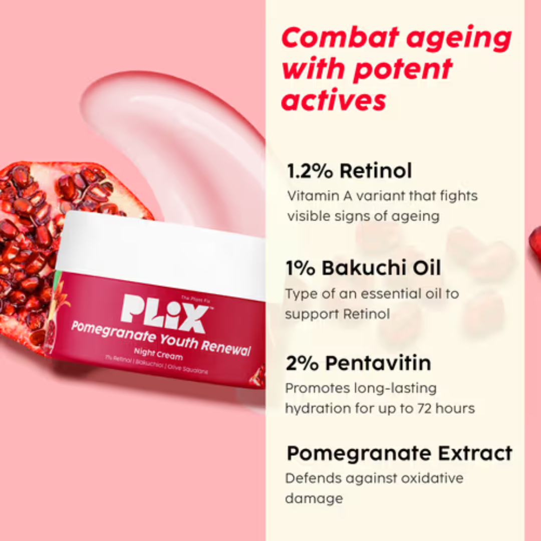 Plix Youth Renewal Night Cream | Reduces Wrinkles, Boosts Collagen & Deeply Hydrates