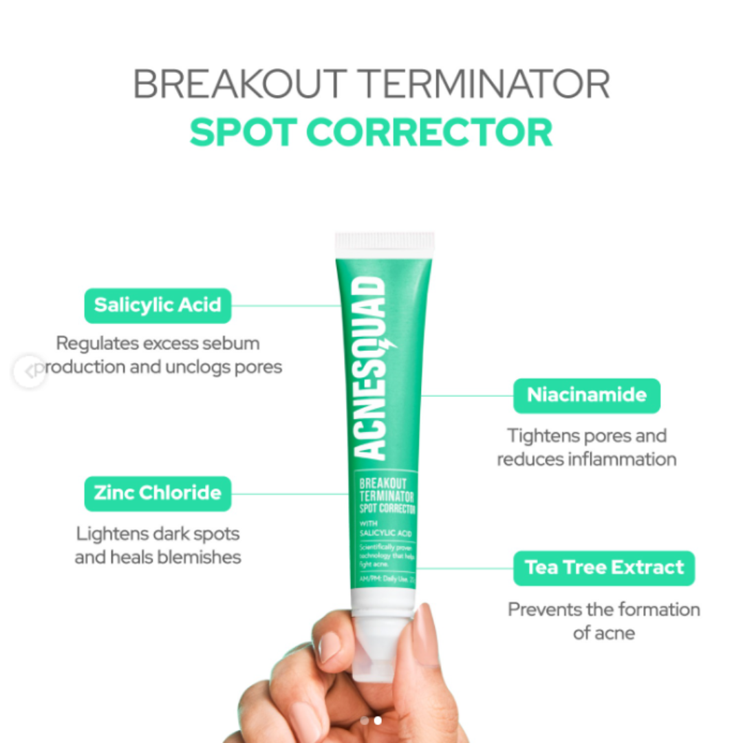 AcneSquad Acne Defense Spot Corrector | Clears Pimples, Kills Acne Bacteria & Fades Dark Spots