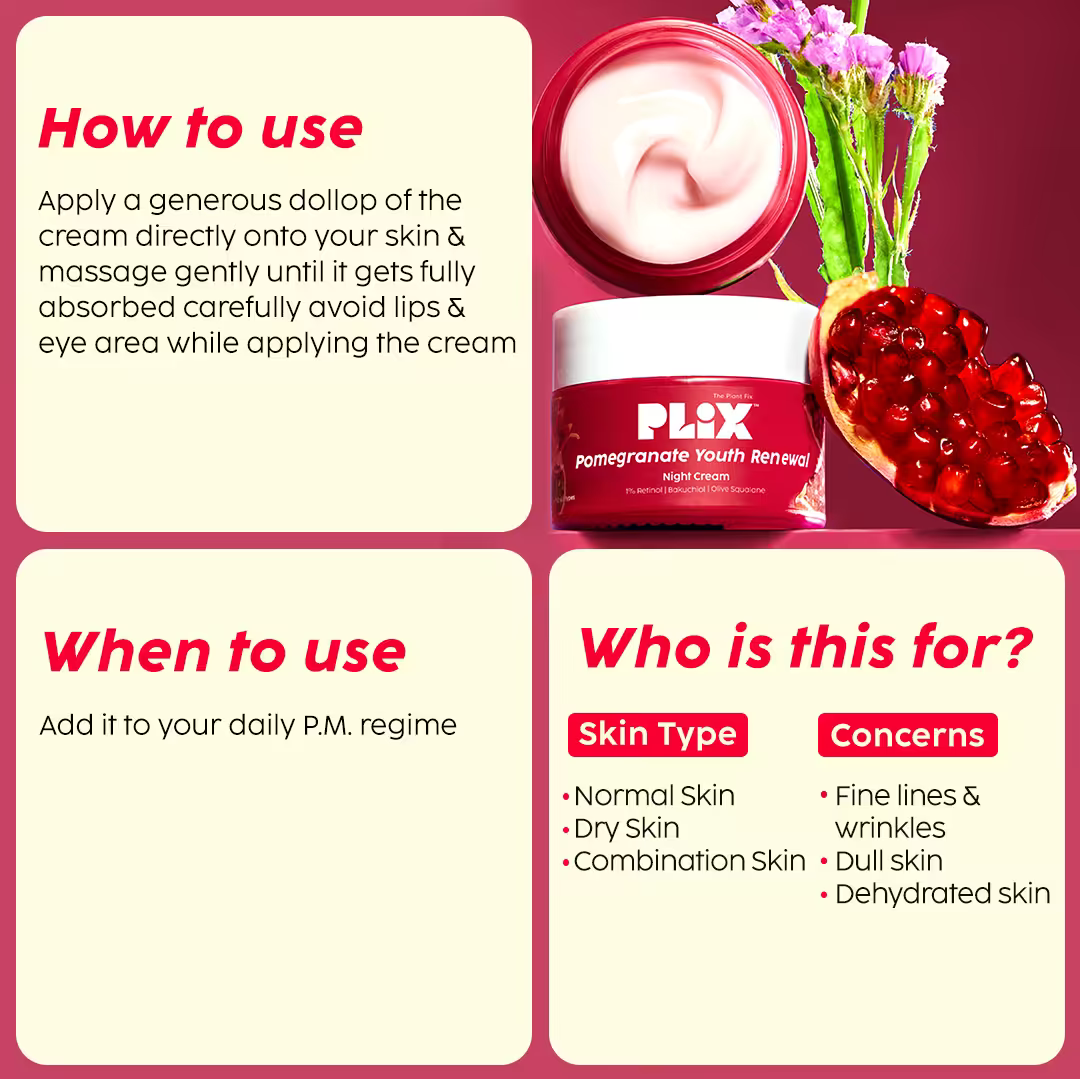 Plix Youth Renewal Night Cream | Reduces Wrinkles, Boosts Collagen & Deeply Hydrates