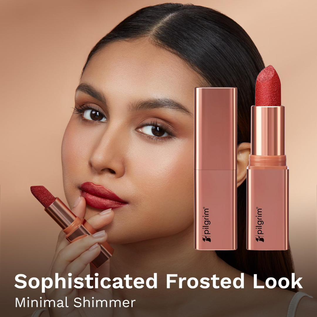 Pilgrim Glitter Lipstick – The Dubai Collection | High-Impact Sparkle, Frosted Shimmer & Non-Drying Luxury Lipstick