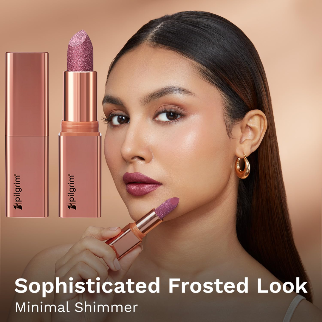 Pilgrim Glitter Lipstick – The Dubai Collection | High-Impact Sparkle, Frosted Shimmer & Non-Drying Luxury Lipstick