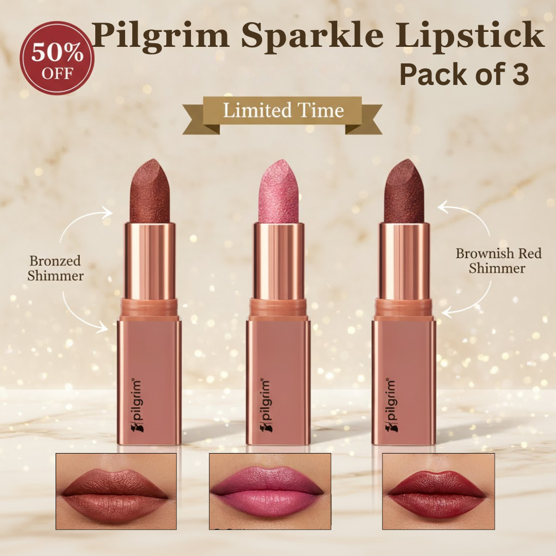 Pilgrim Glitter Lipstick – The Dubai Collection | High-Impact Sparkle, Frosted Shimmer & Non-Drying Luxury Lipstick