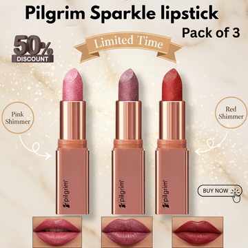 Pilgrim Glitter Lipstick – The Dubai Collection | High-Impact Sparkle, Frosted Shimmer & Non-Drying Luxury Lipstick