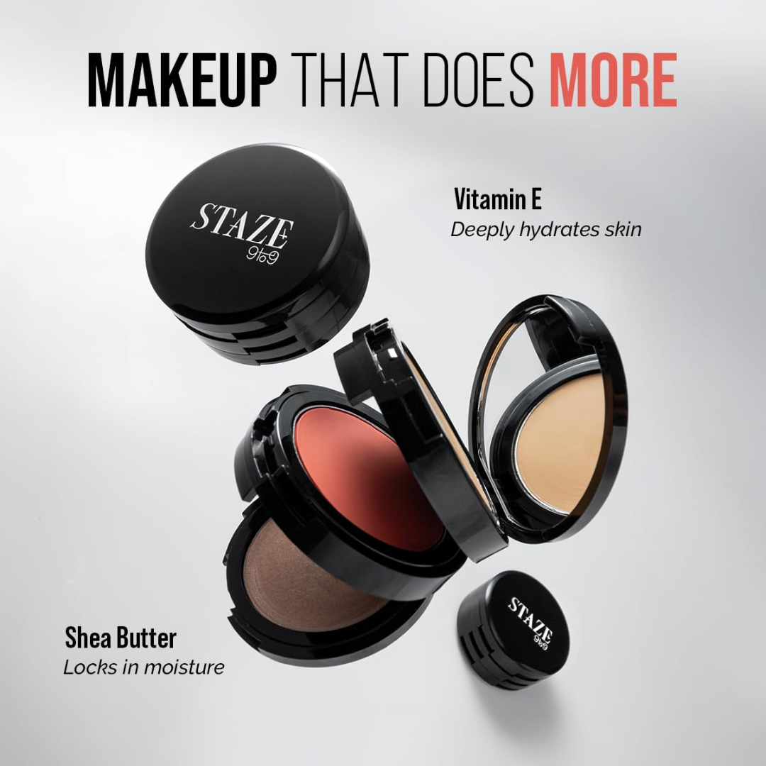 STAZE Glow 3-in-1 Pocket Beauty Kit | Concealer + Blush + Highlighter | Buildable, Blendable, 12-Hour Wear
