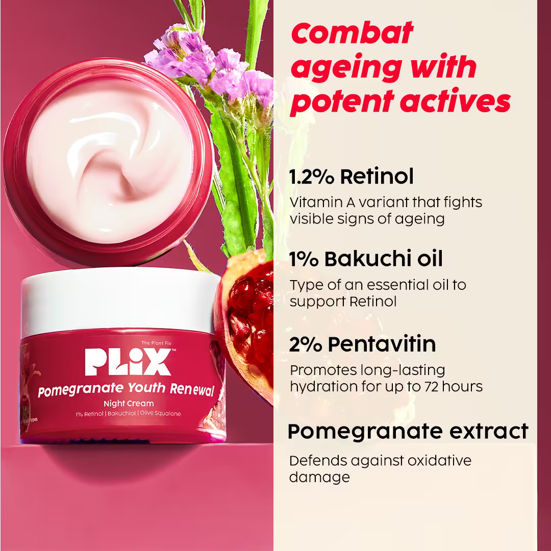 Plix Youth Renewal Night Cream | Reduces Wrinkles, Boosts Collagen & Deeply Hydrates