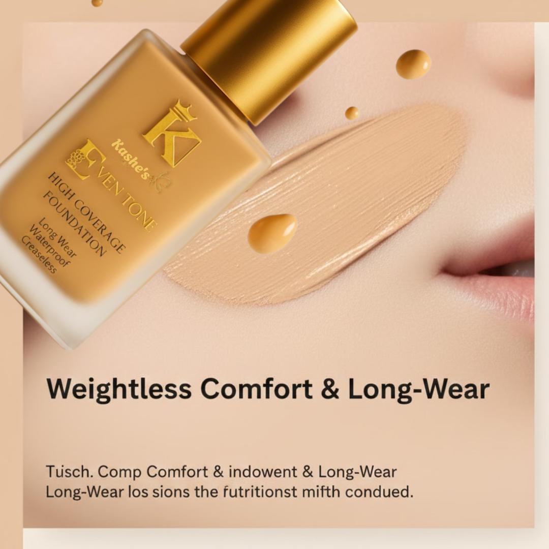 Kashe flawless & Even Tone Foundation | Waterproof & 24H long-lasting | For all Skin Types
