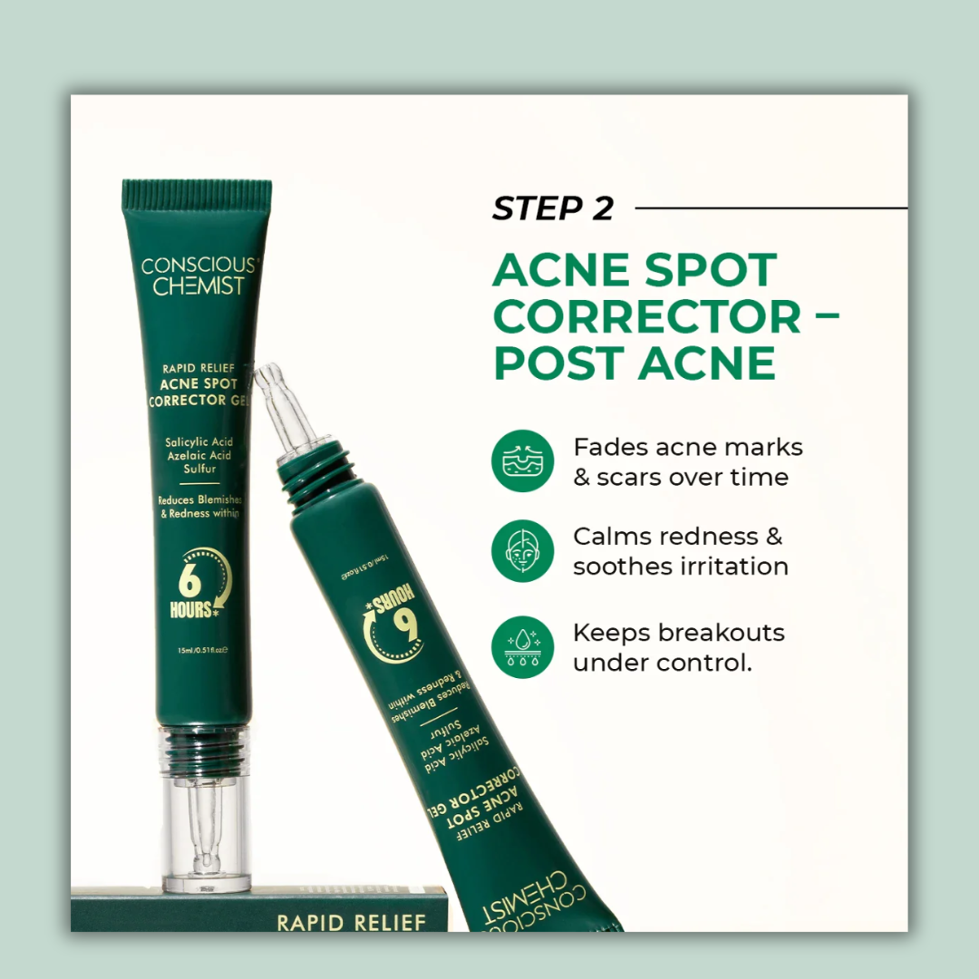 Conscious Chemist Acne Relief Gel | Reduces Pimples Fast | Controls Oil | Calms Redness