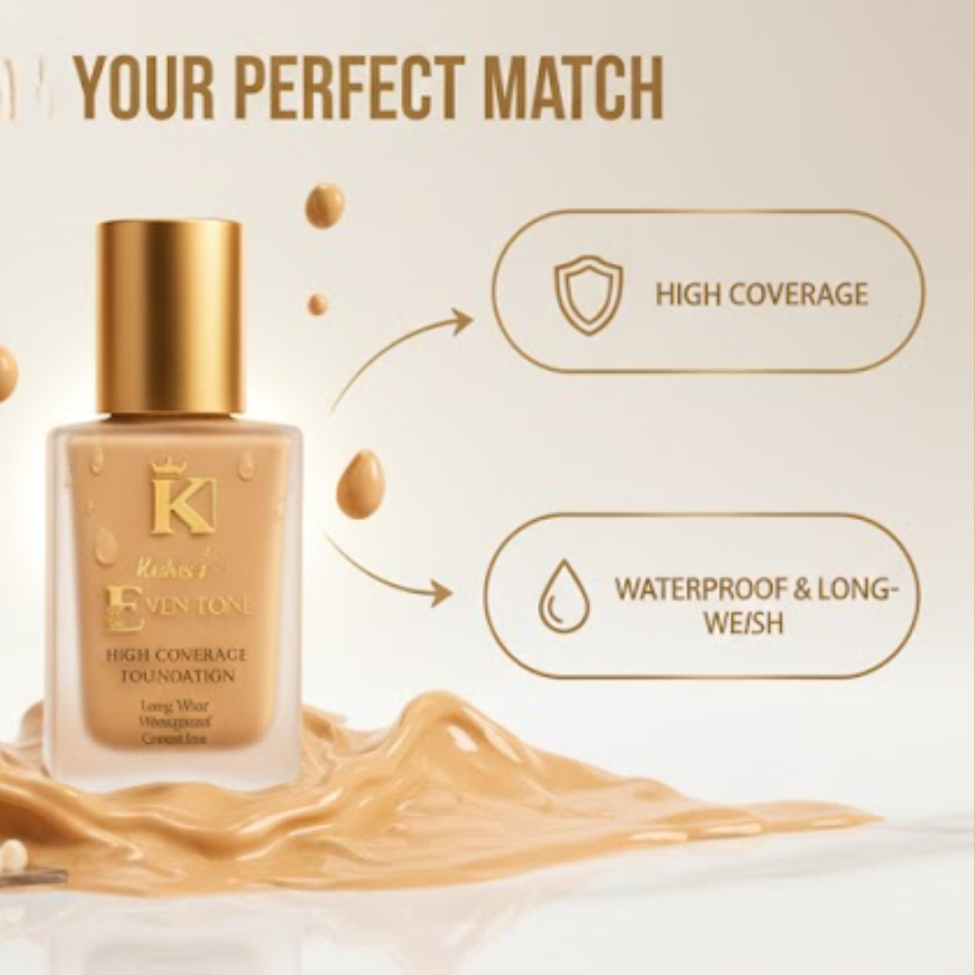 Kashe flawless & Even Tone Foundation | Waterproof & 24H long-lasting | For all Skin Types