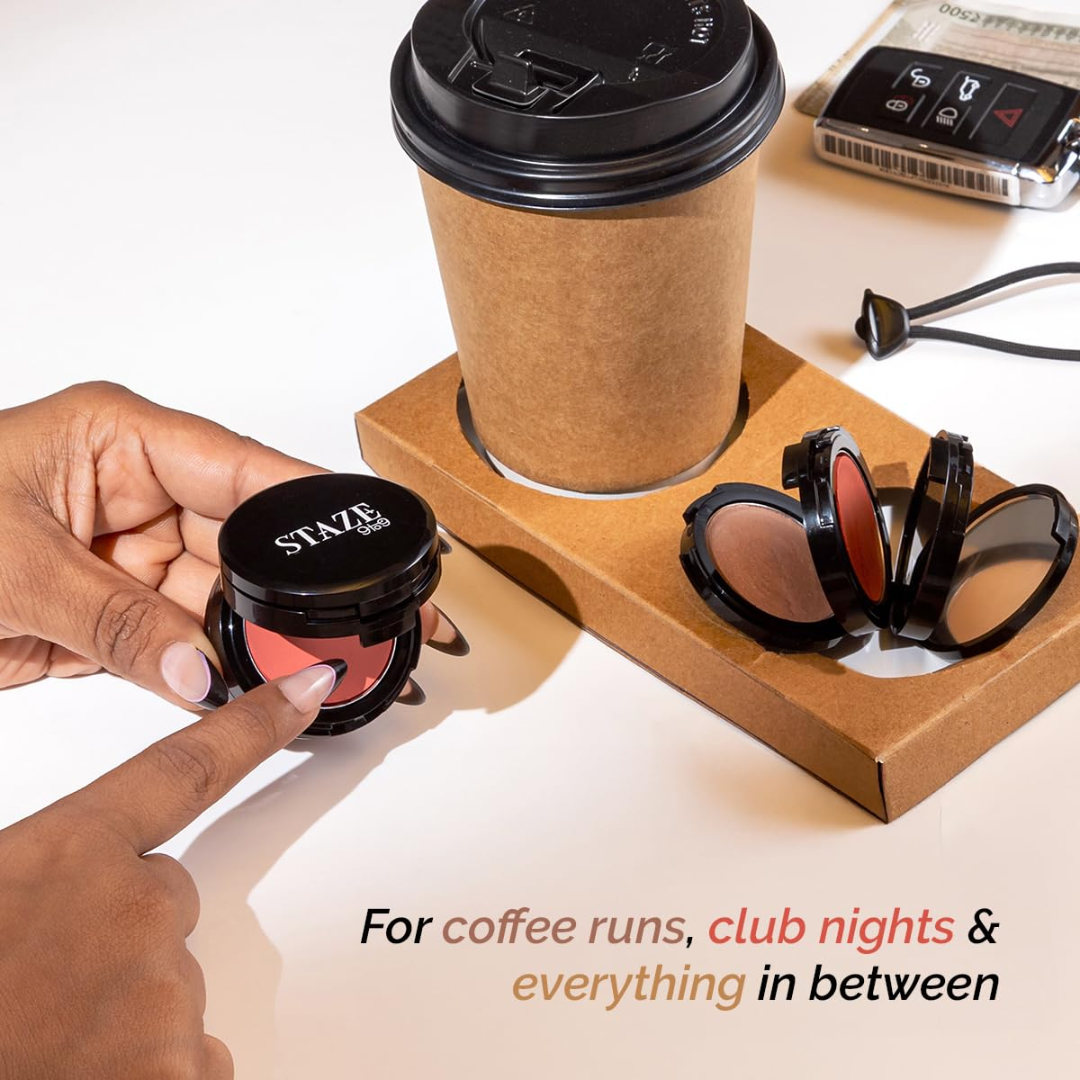 STAZE Glow 3-in-1 Pocket Beauty Kit | Concealer + Blush + Highlighter | Buildable, Blendable, 12-Hour Wear