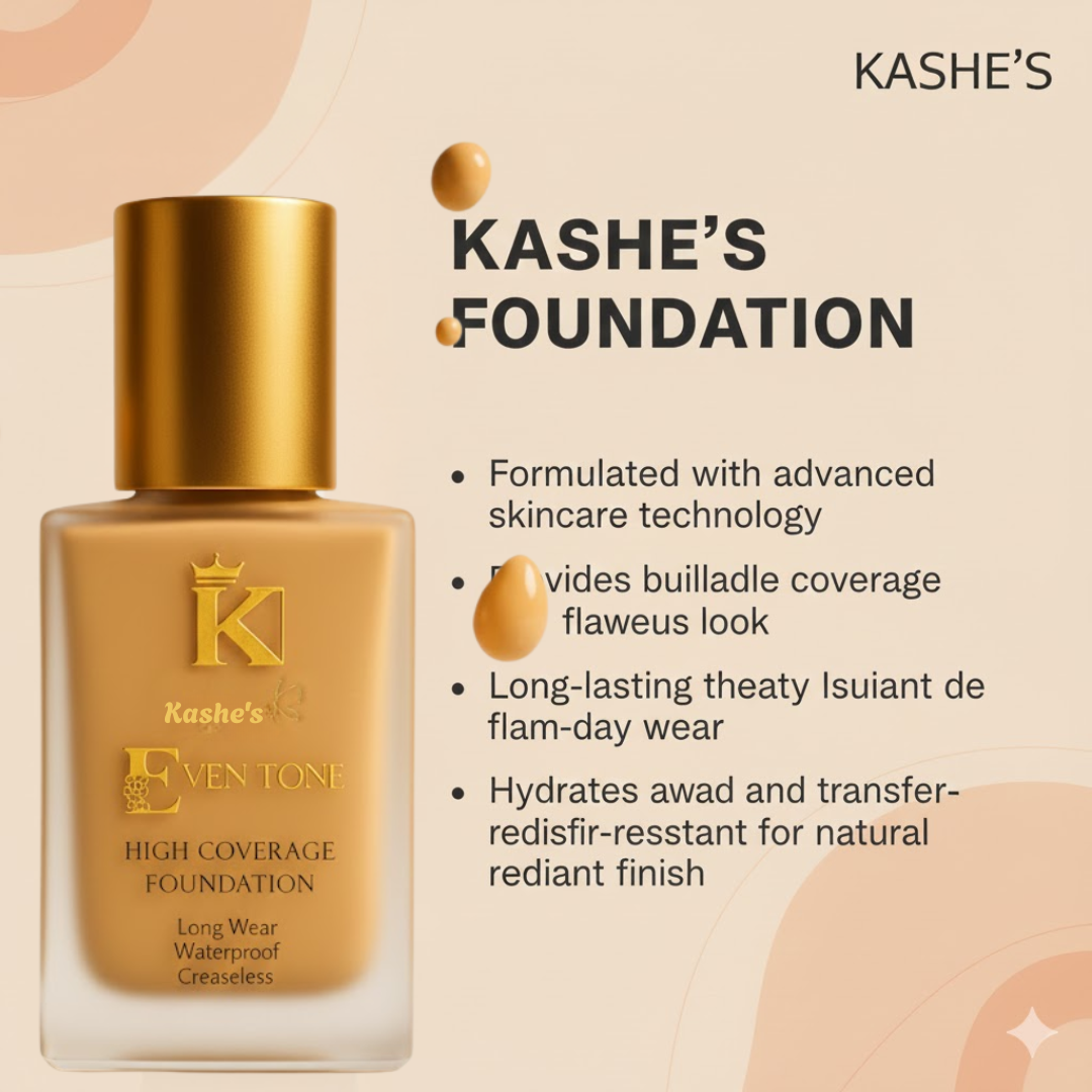 Kashe flawless & Even Tone Foundation | Waterproof & 24H long-lasting | For all Skin Types