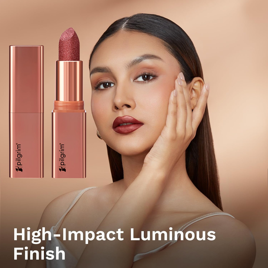 Pilgrim Glitter Lipstick – The Dubai Collection | High-Impact Sparkle, Frosted Shimmer & Non-Drying Luxury Lipstick