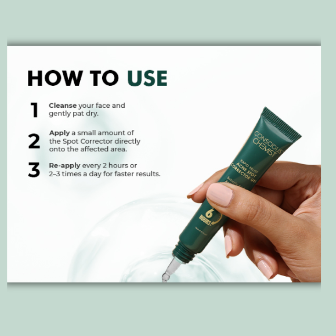 Conscious Chemist Acne Relief Gel | Reduces Pimples Fast | Controls Oil | Calms Redness