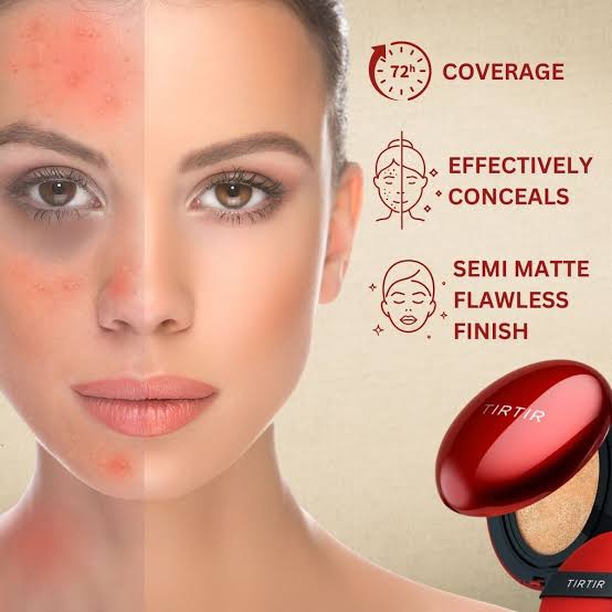 TIRTIR Red Cushion Glow Foundation – Full Coverage, Poreless Finish, Korean Radiance in a Tap